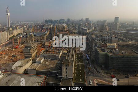 Birmingham City Centre Skyline taken from Alpha Tower in 2016 Stock Photo