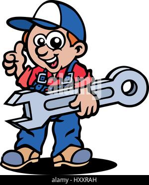 Happy Construction Workers. Vector Illustration. Stock Vector