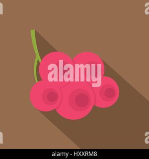 Fresh viburnum branch icon, flat style Stock Vector