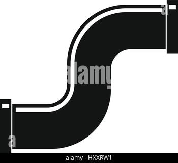 Joint pipe in form S letter icon, simple style Stock Vector