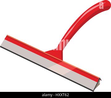 Scraper for cleaning windows icon, cartoon style Stock Vector