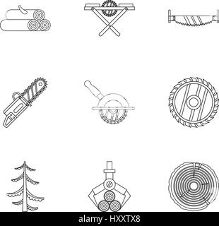 Cleaver icons set, outline style Stock Vector