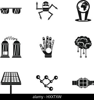 Computer latest devices icons set, simple style Stock Vector