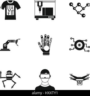Latest electronic devices icons set, simple style Stock Vector