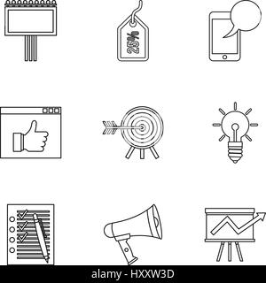 Types of advertising icons set, outline style Stock Vector Image & Art ...