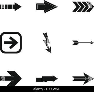 Cursor icons set, simple style Stock Vector