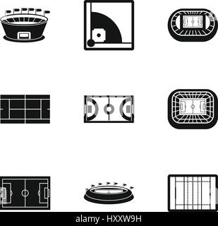 Sports complex icons set, simple style Stock Vector