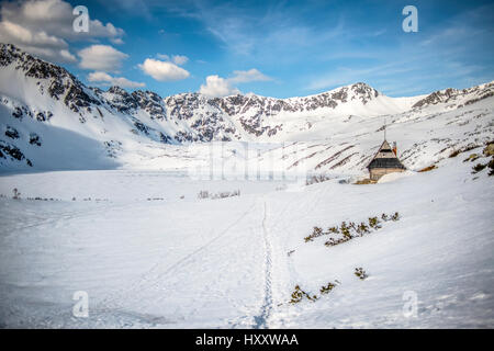 Winter landscape of Tatry mountains in winter, Poland. Piec stawow. Stock Photo