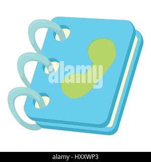 Blue address book icon, cartoon style Stock Vector