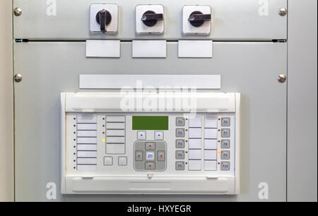 Electrical control panel with electronic devices in modern electrical substation Stock Photo