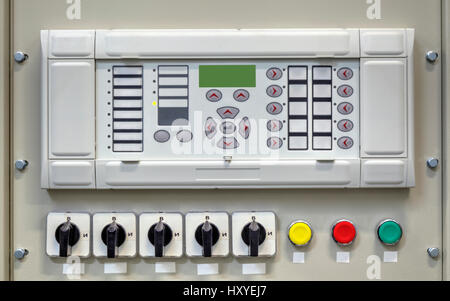 Electrical control panel with electronic devices in modern electrical substation Stock Photo