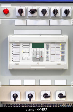 Electrical control panel with electronic devices in modern electrical substation Stock Photo