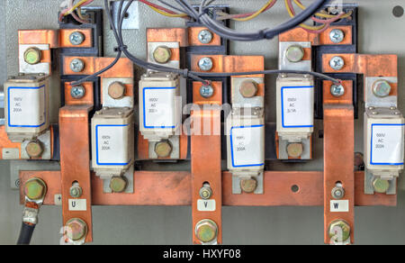 Components from power supply modules closeup Stock Photo