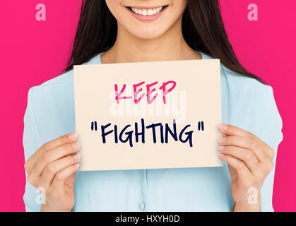 Keep Fighting Motivation Word Message Stock Photo