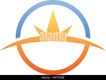 Horizon Light inside circle Symbol Design, vector illustration Stock Vector