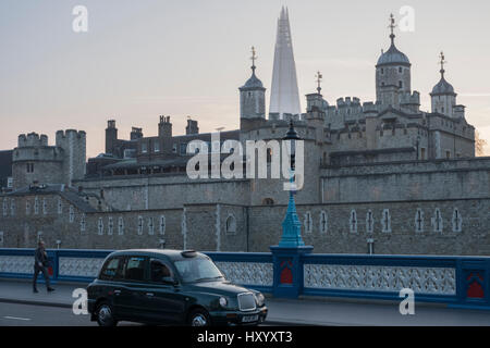 The shard seen behind the Tower of London Stock Photo