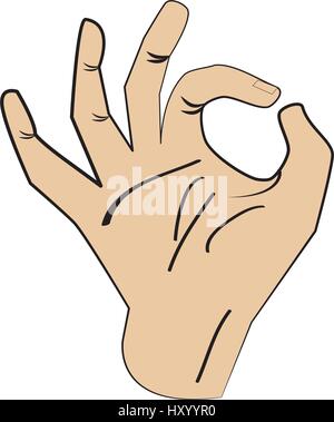 hand man ok gesture design Stock Vector