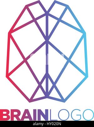Brain Symbol illustration, Abstract Polygon design Stock Vector