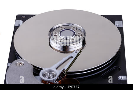 Macro shot of the hard drive from the computer from the inside Stock Photo