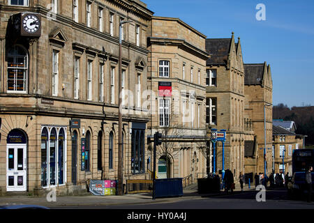 leading to the Railway Station, Northumberland Street, Huddersfield town centre a large market town metropolitan borough Kirklees, West Yorkshire. Stock Photo