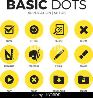 Application flat icons vector set Stock Vector