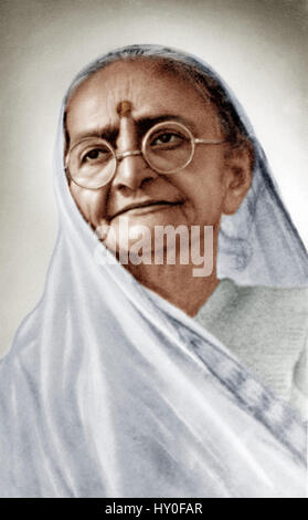 Mahatma gandhi wife, kasturba gandhi, india, asia, 1942 Stock Photo