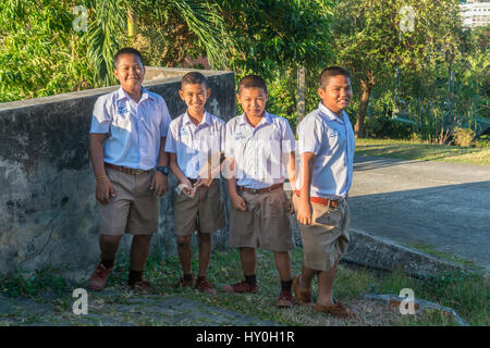 Boy students in a primary school in Phuket, Thailand. 10=Mar-2017 Stock Photo
