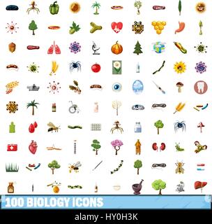 100 flora icons set, cartoon style Stock Vector Image & Art - Alamy