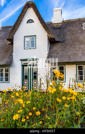 frisian house in the picturesque village of Keitum, Sylt, Germany, Europe Stock Photo