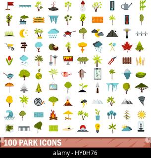 100 park icons set, flat style Stock Vector Image & Art - Alamy