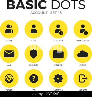 Account flat icons vector set Stock Vector