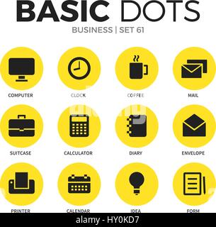 Business flat icons vector set Stock Vector