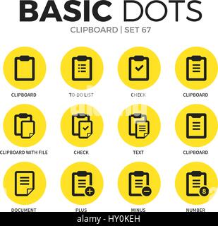Clipboard flat icons vector set Stock Vector