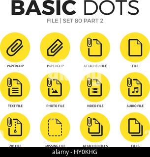 File flat icons vector set Stock Vector