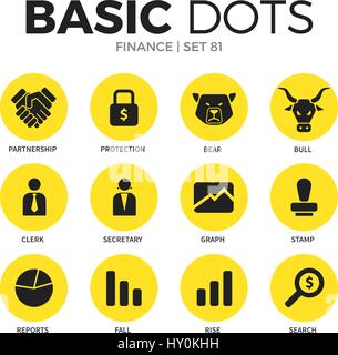 Finance flat icons vector set Stock Vector