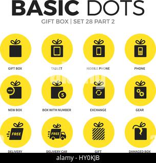 Gift box flat icons vector set Stock Vector