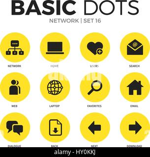Network flat icons vector set Stock Vector