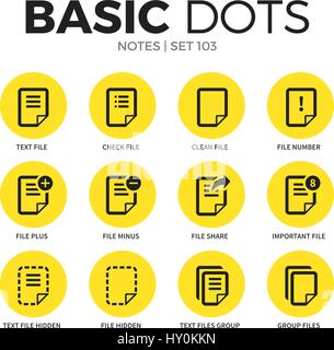 Notes flat icons vector set Stock Vector