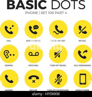 Phone flat icons vector set Stock Vector