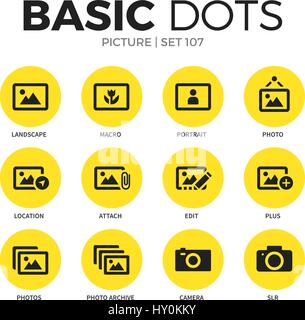 Picture flat icons vector set Stock Vector