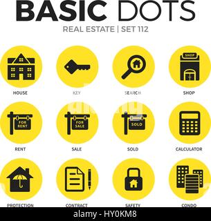 Real estate flat icons vector set Stock Vector