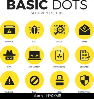 Security flat icons vector set Stock Vector