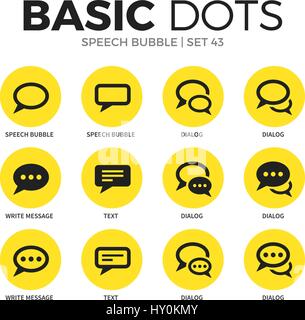 Speech bubble flat icons vector set Stock Vector