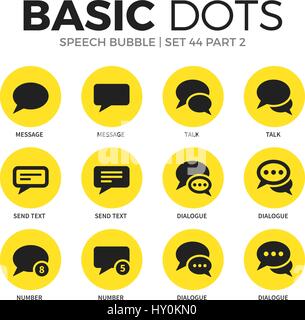 Speech bubble flat icons vector set Stock Vector