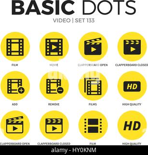 Video flat icons vector set Stock Vector