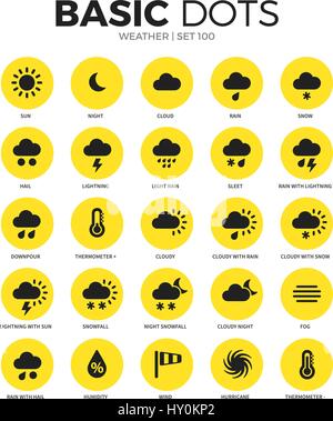 Weather flat icons vector set Stock Vector