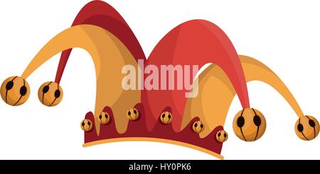 jester hat icon over white background. april fools day concept. colorful design. vector illustration Stock Vector