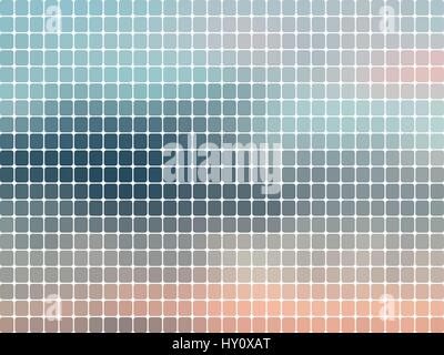 Sunset vector abstract mosaic background with rounded corners square tiles Stock Vector