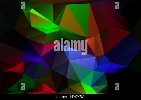 Neon green and blue abstract low poly geometric background Stock Vector