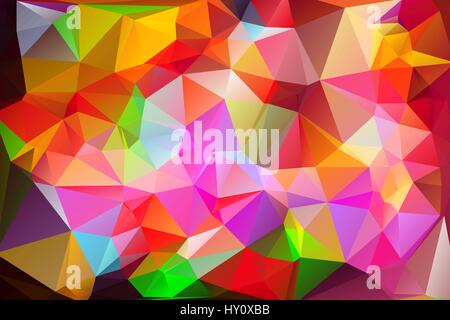 Vivid  multicolored rainbow abstract low poly geometric background Stock Vector